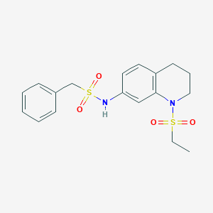 molecular formula C18H22N2O4S2 B2678134 N-(1-(乙基磺酰)-1,2,3,4-四氢喹啉-7-基)-1-苯甲磺酰胺 CAS No. 946327-64-6