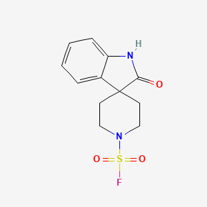 molecular formula C12H13FN2O3S B2678136 2-Oxospiro[1H-indole-3,4'-piperidine]-1'-sulfonyl fluoride CAS No. 2411254-15-2