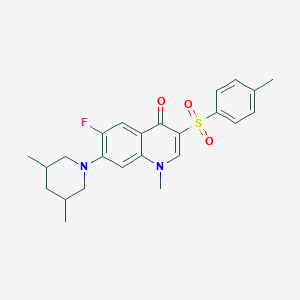molecular formula C24H27FN2O3S B2678139 7-(3,5-dimethylpiperidin-1-yl)-6-fluoro-1-methyl-3-tosylquinolin-4(1H)-one CAS No. 892761-84-1