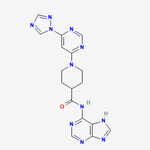 molecular formula C17H17N11O B2678141 1-(6-(1H-1,2,4-triazol-1-yl)pyrimidin-4-yl)-N-(9H-purin-6-yl)piperidine-4-carboxamide CAS No. 1797331-95-3