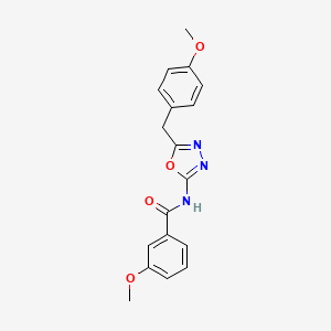molecular formula C18H17N3O4 B2678142 3-methoxy-N-(5-(4-methoxybenzyl)-1,3,4-oxadiazol-2-yl)benzamide CAS No. 954600-93-2