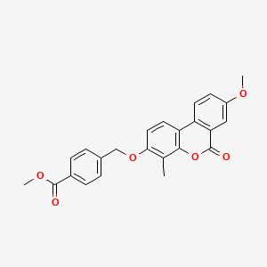 molecular formula C24H20O6 B2678149 methyl 4-{[(8-methoxy-4-methyl-6-oxo-6H-benzo[c]chromen-3-yl)oxy]methyl}benzoate CAS No. 384365-30-4