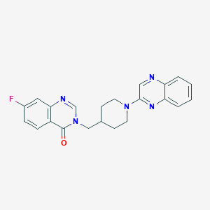 molecular formula C22H20FN5O B2678167 7-Fluoro-3-[(1-quinoxalin-2-ylpiperidin-4-yl)methyl]quinazolin-4-one CAS No. 2415538-41-7
