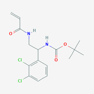 molecular formula C16H20Cl2N2O3 B2678169 Tert-butyl N-[1-(2,3-dichlorophenyl)-2-(prop-2-enoylamino)ethyl]carbamate CAS No. 2411235-54-4
