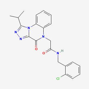 molecular formula C21H20ClN5O2 B2678175 N-(2-chlorobenzyl)-2-(1-isopropyl-4-oxo[1,2,4]triazolo[4,3-a]quinoxalin-5(4H)-yl)acetamide CAS No. 1358237-50-9