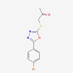 molecular formula C11H9BrN2O2S B2678182 1-((5-(4-Bromophenyl)-1,3,4-oxadiazol-2-yl)thio)propan-2-one CAS No. 81555-90-0