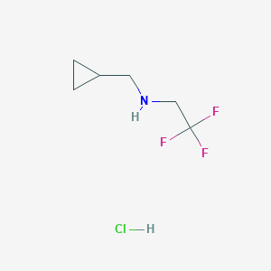 molecular formula C6H11ClF3N B2678190 (环丙基甲基)(2,2,2-三氟乙基)胺盐酸盐 CAS No. 405878-99-1