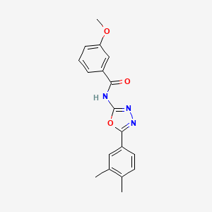 molecular formula C18H17N3O3 B2678194 N-(5-(3,4-二甲基苯基)-1,3,4-噁二唑-2-基)-3-甲氧基苯甲酰胺 CAS No. 941996-13-0