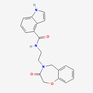 molecular formula C20H19N3O3 B2678196 N-(2-(3-oxo-2,3-dihydrobenzo[f][1,4]oxazepin-4(5H)-yl)ethyl)-1H-indole-4-carboxamide CAS No. 1903844-04-1
