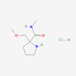 molecular formula C8H17ClN2O2 B2678200 2-(甲氧基甲基)-N-甲基吡咯啉-2-羧酰胺盐酸盐 CAS No. 1955499-37-2