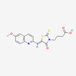 (Z)-4-(5-((6-methoxyquinolin-2-yl)methylene)-4-oxo-2-thioxothiazolidin-3-yl)butanoic acid
