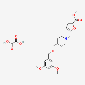 molecular formula C24H31NO10 B2678218 Methyl 5-((4-(((3,5-dimethoxybenzyl)oxy)methyl)piperidin-1-yl)methyl)furan-2-carboxylate oxalate CAS No. 1396750-58-5