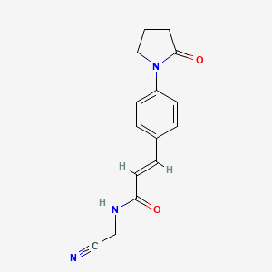 molecular formula C15H15N3O2 B2678222 (E)-N-(cyanomethyl)-3-[4-(2-oxopyrrolidin-1-yl)phenyl]prop-2-enamide CAS No. 1252557-22-4
