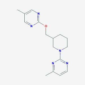 molecular formula C16H21N5O B2678224 4-Methyl-2-[3-[(5-methylpyrimidin-2-yl)oxymethyl]piperidin-1-yl]pyrimidine CAS No. 2379973-02-9