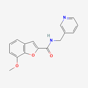 molecular formula C16H14N2O3 B2678226 7-methoxy-N-(pyridin-3-ylmethyl)-1-benzofuran-2-carboxamide CAS No. 951961-82-3