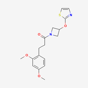 molecular formula C17H20N2O4S B2678228 3-(2,4-Dimethoxyphenyl)-1-(3-(thiazol-2-yloxy)azetidin-1-yl)propan-1-one CAS No. 1797892-93-3