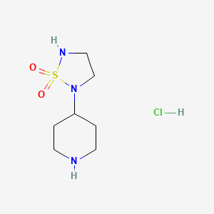 molecular formula C7H16ClN3O2S B2678235 2-(Piperidin-4-yl)-1,2,5-thiadiazolidine 1,1-dioxide hydrochloride CAS No. 2137629-25-3