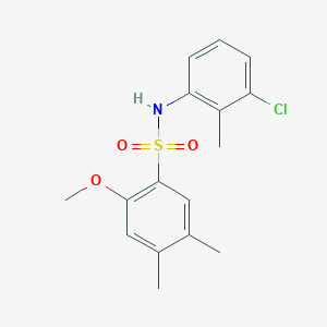 molecular formula C16H18ClNO3S B2678245 N-(3-chloro-2-methylphenyl)-2-methoxy-4,5-dimethylbenzene-1-sulfonamide CAS No. 2361805-57-2