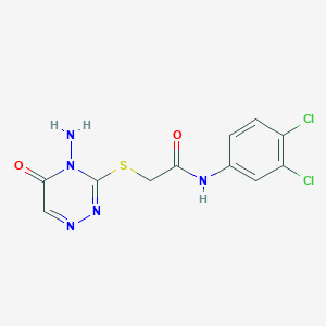 molecular formula C11H9Cl2N5O2S B2678247 2-[(4-amino-5-oxo-4,5-dihydro-1,2,4-triazin-3-yl)sulfanyl]-N-(3,4-dichlorophenyl)acetamide CAS No. 898622-16-7
