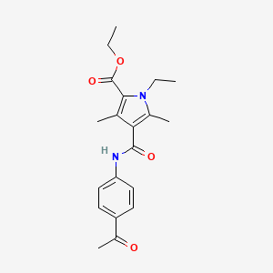 molecular formula C20H24N2O4 B2678253 Ethyl 4-[(4-acetylphenyl)carbamoyl]-1-ethyl-3,5-dimethylpyrrole-2-carboxylate CAS No. 863006-86-4