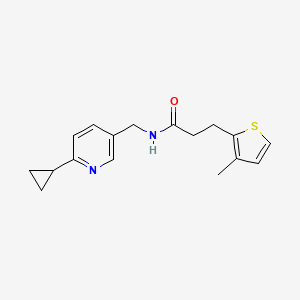 molecular formula C17H20N2OS B2678262 N-[(6-cyclopropylpyridin-3-yl)methyl]-3-(3-methylthiophen-2-yl)propanamide CAS No. 2097862-12-7