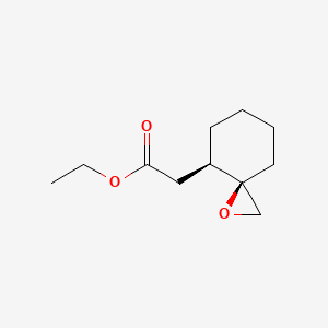 molecular formula C11H18O3 B2678265 拉克-乙酸-2-[(3R,4R)-1-氧代螺[2.5]辛烷-4-基]乙酸酯 CAS No. 77670-88-3