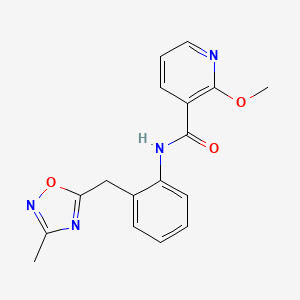 molecular formula C17H16N4O3 B2678270 2-methoxy-N-(2-((3-methyl-1,2,4-oxadiazol-5-yl)methyl)phenyl)nicotinamide CAS No. 1448136-17-1