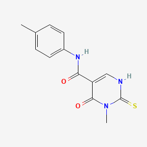 molecular formula C13H13N3O2S B2678271 3-methyl-4-oxo-2-thioxo-N-(p-tolyl)-1,2,3,4-tetrahydropyrimidine-5-carboxamide CAS No. 1286713-82-3