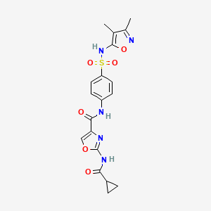 molecular formula C19H19N5O6S B2678275 2-(cyclopropanecarboxamido)-N-(4-(N-(3,4-dimethylisoxazol-5-yl)sulfamoyl)phenyl)oxazole-4-carboxamide CAS No. 1396677-22-7