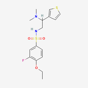 molecular formula C16H21FN2O3S2 B2678280 N-(2-(dimethylamino)-2-(thiophen-3-yl)ethyl)-4-ethoxy-3-fluorobenzenesulfonamide CAS No. 954645-60-4