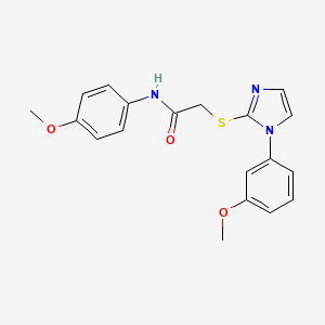 molecular formula C19H19N3O3S B2678285 N-(4-methoxyphenyl)-2-{[1-(3-methoxyphenyl)-1H-imidazol-2-yl]thio}acetamide CAS No. 688335-64-0