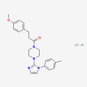 3-(4-methoxyphenyl)-1-(4-(1-(p-tolyl)-1H-imidazol-2-yl)piperazin-1-yl)propan-1-one hydrochloride