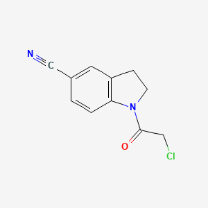 molecular formula C11H9ClN2O B2678289 1-(2-Chloroacetyl)-2,3-dihydroindole-5-carbonitrile CAS No. 2361697-20-1