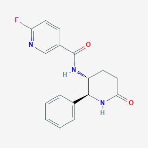 molecular formula C17H16FN3O2 B2678296 6-Fluoro-N-[(2S,3R)-6-oxo-2-phenylpiperidin-3-yl]pyridine-3-carboxamide CAS No. 2418596-58-2