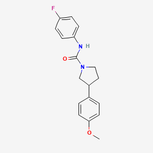 molecular formula C18H19FN2O2 B2678323 N-(4-氟苯基)-3-(4-甲氧基苯基)吡咯烷-1-甲酰胺 CAS No. 1209408-03-6