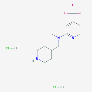 molecular formula C13H20Cl2F3N3 B2678325 N-Methyl-N-(piperidin-4-ylmethyl)-4-(trifluoromethyl)pyridin-2-amine;dihydrochloride CAS No. 2380145-46-8