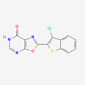 molecular formula C13H6ClN3O2S B2678337 2-(3-Chloro-1-benzothien-2-YL)[1,3]oxazolo[5,4-D]pyrimidin-7(6H)-one CAS No. 937600-48-1