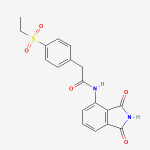 molecular formula C18H16N2O5S B2678342 N-(1,3-dioxoisoindolin-4-yl)-2-(4-(ethylsulfonyl)phenyl)acetamide CAS No. 919853-77-3