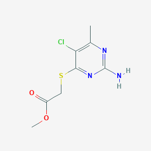 molecular formula C8H10ClN3O2S B2678344 Methyl [(2-amino-5-chloro-6-methylpyrimidin-4-yl)thio]acetate CAS No. 337494-45-8