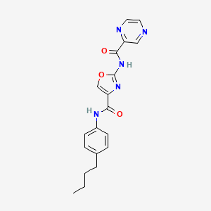 molecular formula C19H19N5O3 B2678349 N-(4-butylphenyl)-2-(pyrazine-2-carboxamido)oxazole-4-carboxamide CAS No. 1396852-30-4