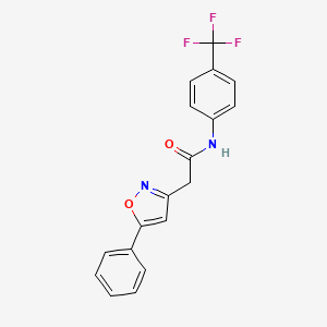 molecular formula C18H13F3N2O2 B2678353 2-(5-苯基异噁唑-3-基)-N-(4-(三氟甲基)苯基)乙酰胺 CAS No. 952999-81-4