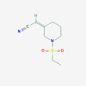 molecular formula C9H14N2O2S B2678356 2-[(3Z)-1-(ethanesulfonyl)piperidin-3-ylidene]acetonitrile CAS No. 2102414-94-6