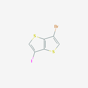 molecular formula C6H2BrIS2 B2678357 3-Bromo-6-iodothieno[3,2-b]thiophene CAS No. 1394840-27-7
