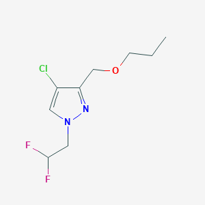 molecular formula C9H13ClF2N2O B2678358 4-chloro-1-(2,2-difluoroethyl)-3-(propoxymethyl)-1H-pyrazole CAS No. 1856041-42-3