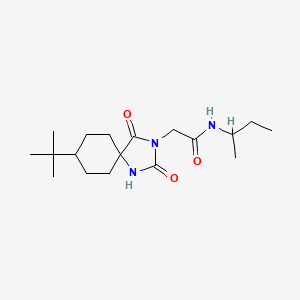molecular formula C18H31N3O3 B2678365 N-(sec-butyl)-2-(8-tert-butyl-2,4-dioxo-1,3-diazaspiro[4.5]dec-3-yl)acetamide CAS No. 1182094-01-4
