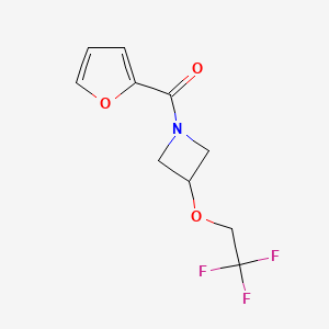 molecular formula C10H10F3NO3 B2678366 Furan-2-yl(3-(2,2,2-trifluoroethoxy)azetidin-1-yl)methanone CAS No. 2034400-22-9