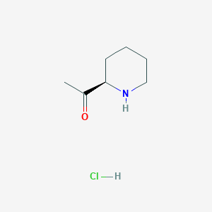 molecular formula C7H14ClNO B2678370 1-[(2R)-哌啶-2-基]乙酸酐盐酸盐 CAS No. 111556-21-9