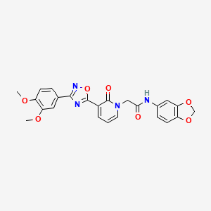 molecular formula C24H20N4O7 B2678373 N-1,3-benzodioxol-5-yl-2-[3-[3-(3,4-dimethoxyphenyl)-1,2,4-oxadiazol-5-yl]-2-oxopyridin-1(2H)-yl]acetamide CAS No. 1105202-58-1