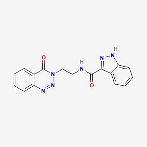 molecular formula C17H14N6O2 B2678378 N-(2-(4-oxobenzo[d][1,2,3]triazin-3(4H)-yl)ethyl)-1H-indazole-3-carboxamide CAS No. 2034279-42-8