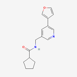 molecular formula C16H18N2O2 B2678380 N-((5-(呋喃-3-基)吡啶-3-基)甲基)环戊基甲酰胺 CAS No. 2034428-97-0